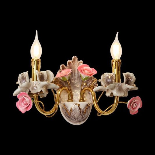 French Brass Wall Lamp - Jewellery Top Lighting