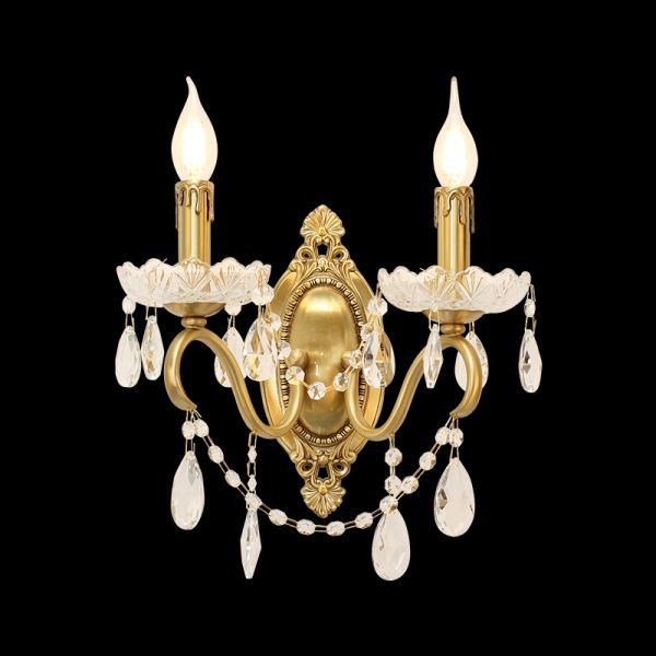 French Brass Wall Lamp - Jewellery Top Lighting