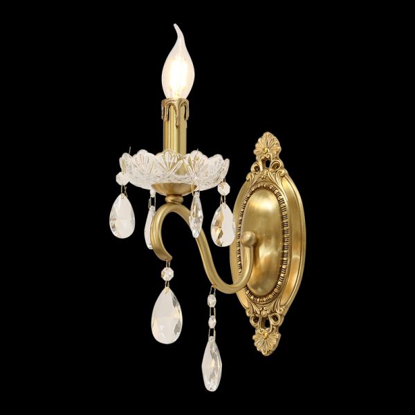 French Brass Wall Lamp - Jewellery Top Lighting