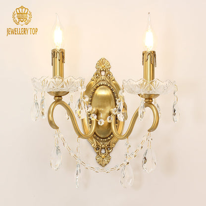 French Brass Wall Lamp - Jewellery Top Lighting