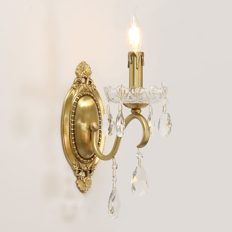 French Brass Wall Lamp - Jewellery Top Lighting