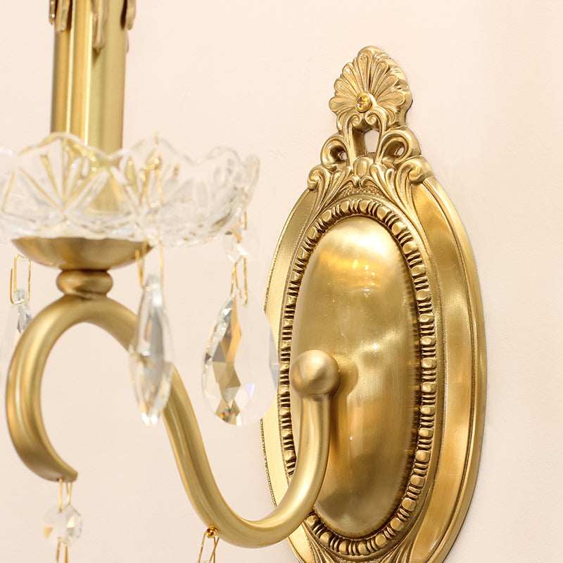 French Brass Wall Lamp - Jewellery Top Lighting