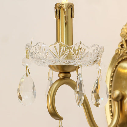 French Brass Wall Lamp - Jewellery Top Lighting