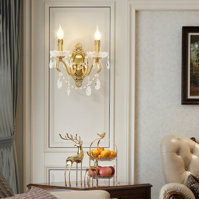 French Brass Wall Lamp - Jewellery Top Lighting