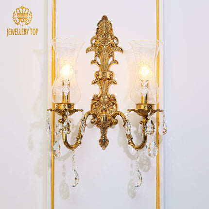French Brass Wall Lamp - Jewellery Top Lighting