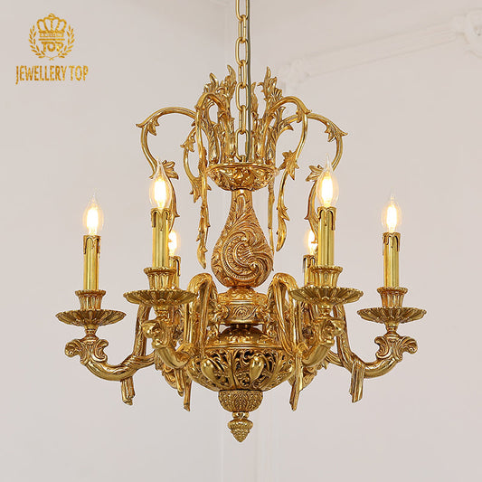 Georgian Antique Chandelier 6 Light - Jewellery Top Lighting