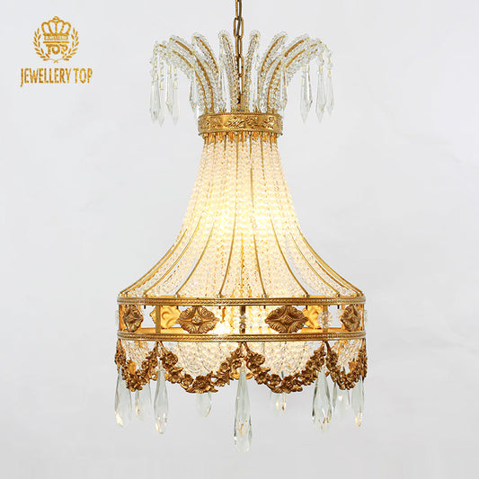 Artistic angle of the Gilded Reverie Gold Pendant Lamp highlighting refined craftsmanship