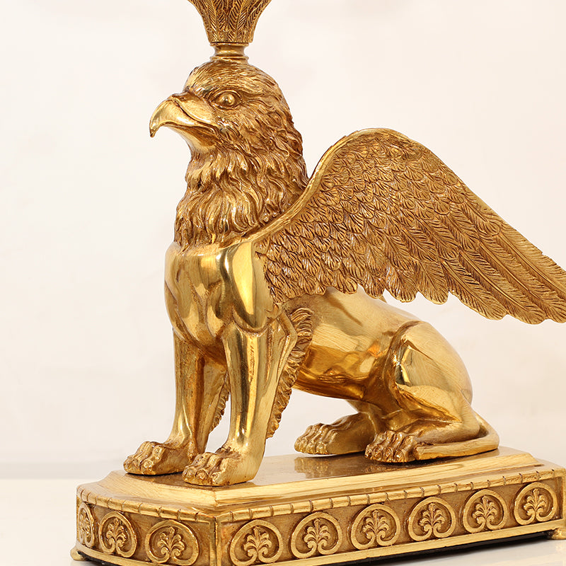 Close-up of the brass detailing on the Imperial Heritage Bronze Antique Table Lamp