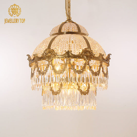 Front view of Celestine Radiance vintage pendant lighting