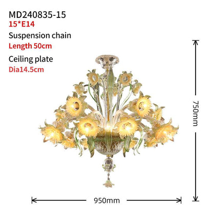 Meadow Blossom Handmade Glass Chandelier