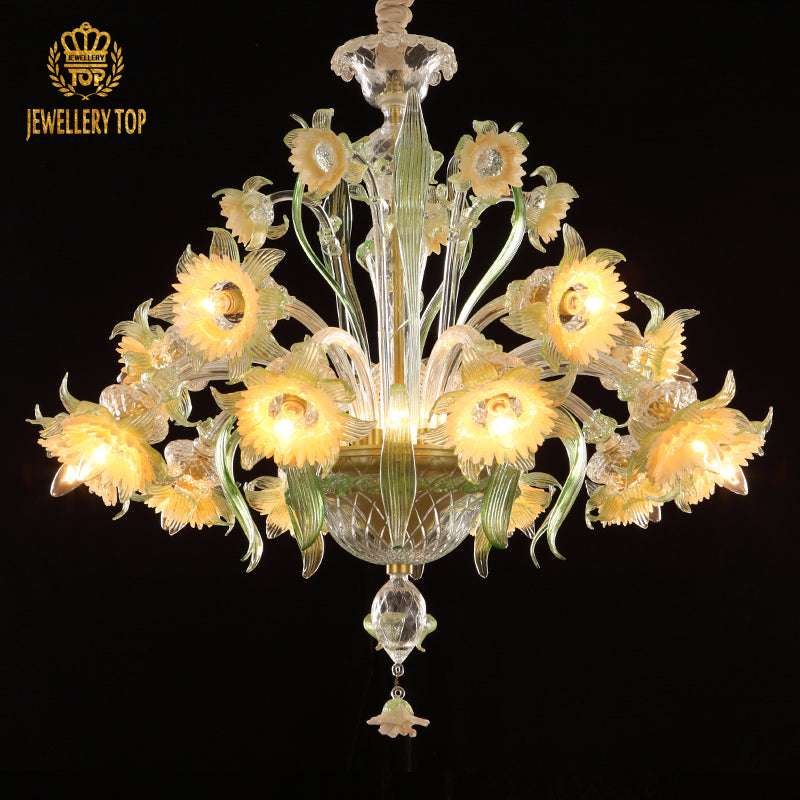 Meadow Blossom Handmade Glass Chandelier