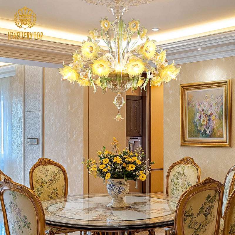 Meadow Blossom Handmade Glass Chandelier