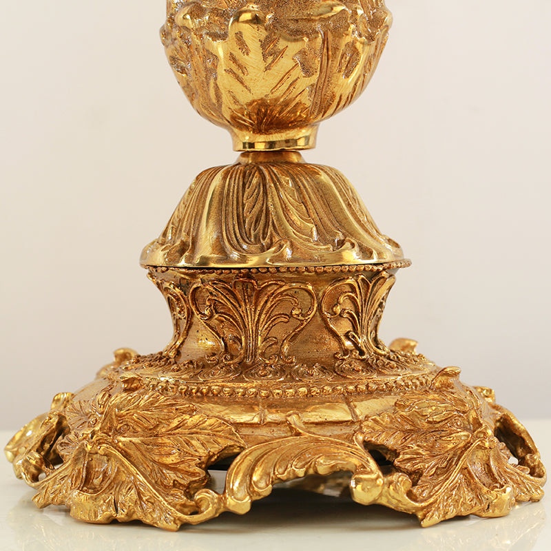 Intricately designed brass base of Queen Victoria Victorian Table Lamp