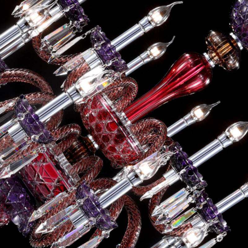 Rosetta D'Or Italian Glass Chandelier 18 lamps