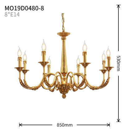 Simple Brass Gold Chandelier - Jewellery Top Lighting