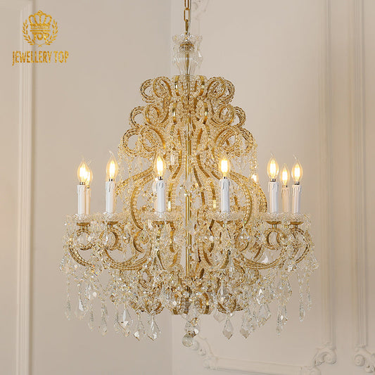 Soleil Royale Chandelier with crystal beads